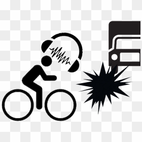 Distracted Bicyclist Using Ear Phones Crashes Into - Signage On Motorists Safety While Driving, HD Png Download - cyclist png