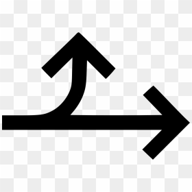 Transparent Right Symbol Png - Turn And Straight Arrow, Png Download - right symbol png