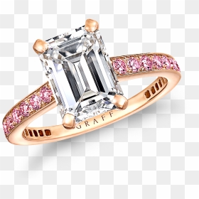 Thumb Image - Rose Gold Pink Diamonds Emerald Cut, HD Png Download - diamond ring png