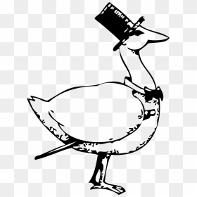 Goose With A Top Hat Cartoon, HD Png Download - tophat png