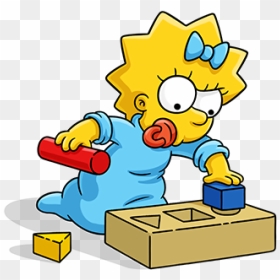 Maggie Simpson Background - Maggie Cartoon Characters The Simpsons, HD Png Download - homer simpson png