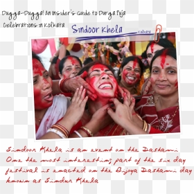 In Northern India, This Festival Is Celebrated As A - Makeup Of Maa Durga On The Girl, HD Png Download - hindu flag png