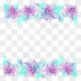Floral Pink Purple And Blue Decoration Png Transparent - Purple And Teal Border, Png Download - diwali decoration png