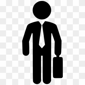 Man Suitcase - Man With Suitcase Icon, HD Png Download - coat and tie png