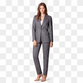 Light Grey Rustic Tweed Woman Suit"  	 							data-width="150 - Women Suits Plus Size, HD Png Download - coat and tie png