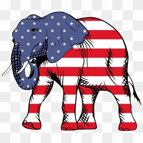 Elephant With American Flag, HD Png Download - hindu flag png