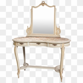 Vintage Vanity Dressing Table With Mirror From Belgium - Lowboy, HD Png Download - dressing table png