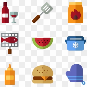 Flat Icon Cooking, HD Png Download - bbq grill png