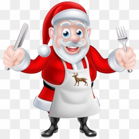 Santa Claus Chef Cooking Christmas - Santa Chef, HD Png Download - santa claus cap png