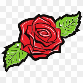 Rose Flower Silhouette-1576504932 - Rose With Leaves Svg, HD Png Download - flower plant top view png