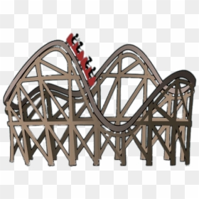 Rollercoaster With Red Cars Clipart Clip Arts - Roller Coaster Cute Clipart, HD Png Download - roller coaster png
