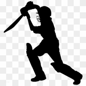Cricket Vector Png - Black And White Cricket Player, Transparent Png - cricket ball vector png