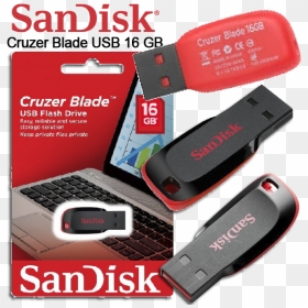 Sandisk Cruzer Blade 16gb Usb Flash Drive, HD Png Download - pen drive png