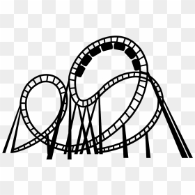 Transparent Background Silhouette Roller Coaster Clipart - Cartoon Roller Coaster Silhouette, HD Png Download - roller coaster png