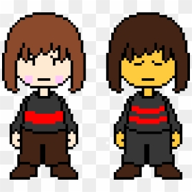 Underfell Chara And Frisk - Pixel Art Undertale Frisk And Chara, HD Png Download - frisk png