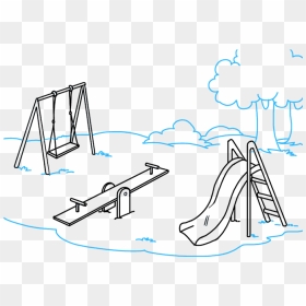 Sandbox Drawing Playground - Playground Drawing Easy, HD Png Download - playground png