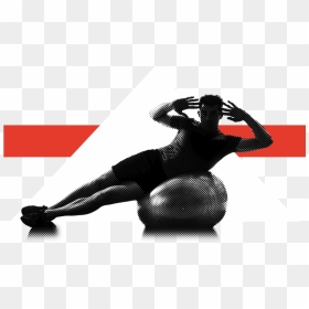 Man Doing Side Crunch On Exercise Ball - Exercise Ball, HD Png Download - exercise png