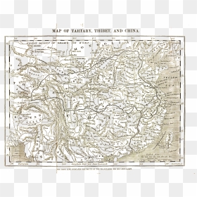 Map Of Tartary, Thibet, And China - Map, HD Png Download - china png