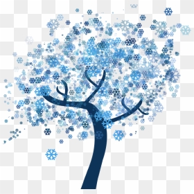 Tree Snow Snowflakes Winter Graphic Leaves Frost - Winter Graphic, HD Png Download - frost border png