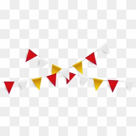 #banner #pennant #flag #garland #red #white #yellow - Red And Yellow Pennant Banner Clipart, HD Png Download - pennant banner png