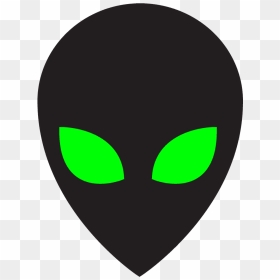 A Black Alien Head With Green Eyes - Circle, HD Png Download - alien head png