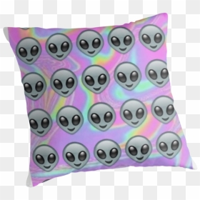 Alien Emoji Holographic Effect Throw Pillows Rad Png - Portable Network Graphics, Transparent Png - alien emoji png