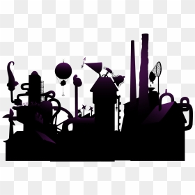 The Willy Wonka Candy Company Charlie And The Chocolate - Willy Wonka Chocolate Factory Silhouette, HD Png Download - factory png