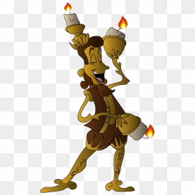 Featherduster Cogsworth Squidward Tentacles Art Youtube - Belle Lumiere Cogsworth 2017, HD Png Download - beast png