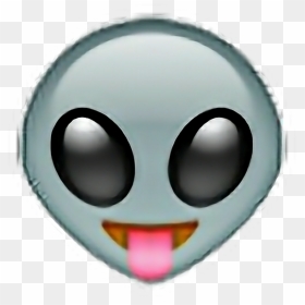 Alien Emoji Aesthetic Sticker Gray Pink Black Brown - Emoji Png, Transparent Png - alien emoji png