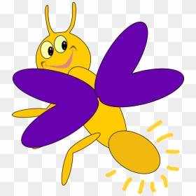 Purple Firefly 5 Clip Art At Clker - Firefly Insect Clip Art, HD Png Download - fireflies png