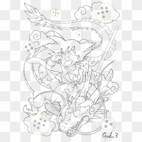 Shenron Goku Line Art Drawing Dragon Ball - Dragon Ball Z Lineart, HD Png Download - shenron png