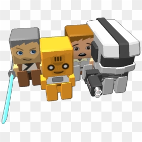 Obi-wan Kenobi Luke Skywalker C3po R2d2 Storm Troopers - Cartoon, HD Png Download - obi wan png