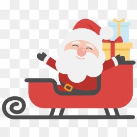 Santa Claus Christmas Day Christmas Tree Holiday Gift - Santa In Sleigh Clipart, HD Png Download - santa sleigh silhouette png