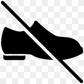 This Icon Depicts A Pair Of Shoes With A Slash Mark - No Shoes Icon Png, Transparent Png - slash mark png