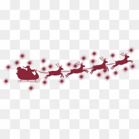 #red #reindeer #santa #sleigh #christmas #fly  #freetoedit - Santa Claus, HD Png Download - santa sleigh silhouette png