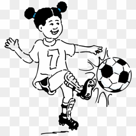 Play Football Clipart Black And White, HD Png Download - soccer player png