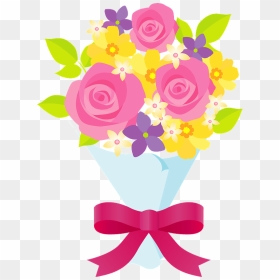 Flower Bouquet Clipart - 誕生 日 花束 イラスト, HD Png Download - flower bouquet png