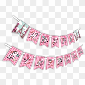 Pink Paris "happy Birthday - Birthday Pink Decoration Png, Transparent Png - happy birthday banner png
