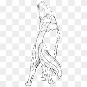 Coloring Howling Pages Wolf Silhouettes - Wolf Howling Line Art, HD Png Download - wolf silhouette png