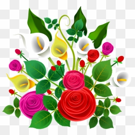 Garden Roses, HD Png Download - flower bouquet png