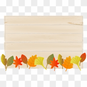 Wooden Board Autumn Leaves Clipart - Maple Leaf, HD Png Download - wooden board png