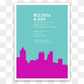 Atlanta Skyline Silhouette Party Invitations Ian Amp - Skyline, HD Png Download - atlanta skyline png