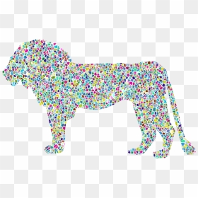 Polyprismatic Tiled Lion Profile Silhouette Clip Arts - Clip Art, HD Png Download - wolf silhouette png