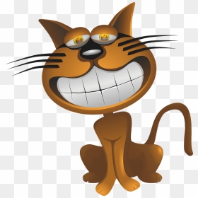 Smiling Cartoon Cat Clipart - Cat Smiling Clipart, HD Png Download - cartoon face png