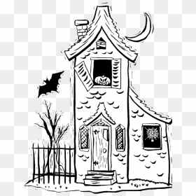 Clipart Houses Watercolour - Haunted House Drawings For Kids, HD Png Download - haunted house png