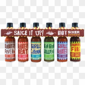 Hot Sixer Hot Sauce 6 Pack - Glass Bottle, HD Png Download - hot sauce png