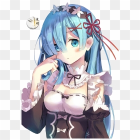 Zero All About Rem Credits To Owners - Rem Re Zero Long Hair, HD Png Download - rem png