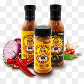 Hotcharlies Sauce Bottls 1 1 - Sauce Banner, HD Png Download - hot sauce png