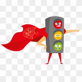 Cartoon Picture Of Traffic Light , Png Download - Super Hero Doughnut, Transparent Png - red light png