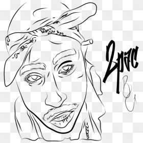 Tupac Drawing At Getdrawings - Cartoon Drawing Tupac, HD Png Download - tupac png